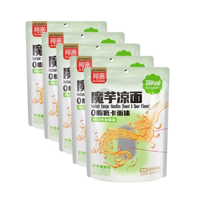 复活节特惠】【5包特惠】【椒香糖醋】白家阿宽魔芋凉面255g*5