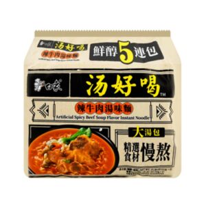 【五连包】白象 辣牛肉汤方便面 555g