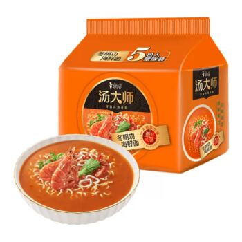 【五连包】康师傅 汤大师 冬阴功海鲜面 115g*5