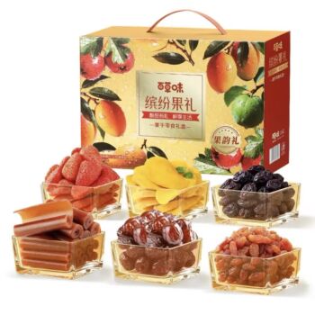 百草味 缤纷果礼 果干零食礼盒 1210g(内含10袋)