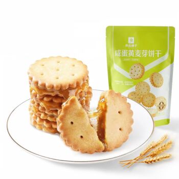 良品铺子 咸蛋黄麦芽饼干 102g