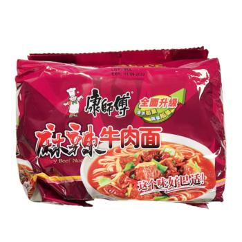 【五连包】康师傅 麻辣牛肉面 530g
