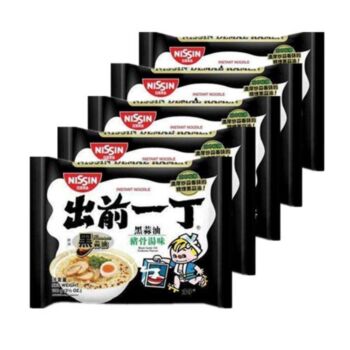 【5包】出前一丁 黑蒜油猪骨汤面(袋)100g*5