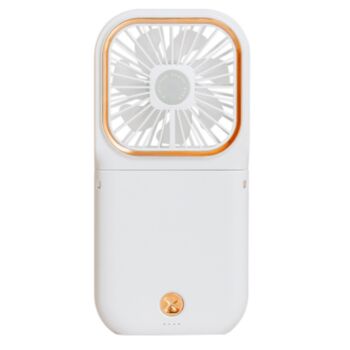 USB超薄三合一挂脖折叠电风扇 白色