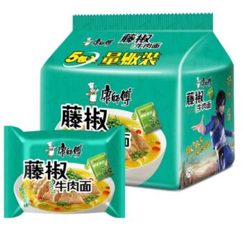 【五连包】康师傅 藤椒牛肉面 515g