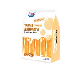 光明 豆乳味蛋白棒面包 270g