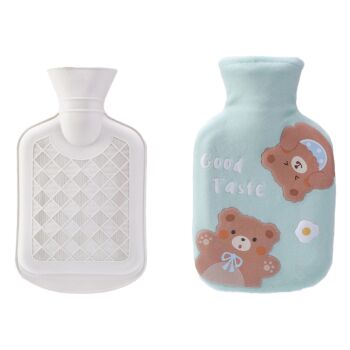 【绿色】卡通憨憨熊暖水袋 热水袋1000ml