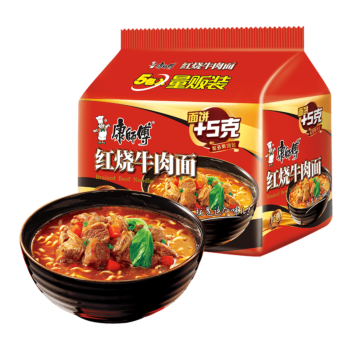 【五连包】康师傅 红烧牛肉面 550g