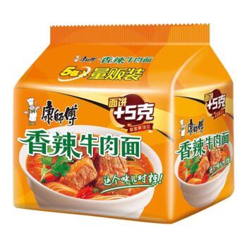 【五连包】康师傅 香辣牛肉面 545g